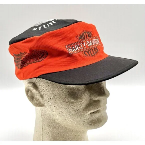 Vintage 1995 Harley Davidson Sturgis Bike Week Painters Hat Very Rare Made USA